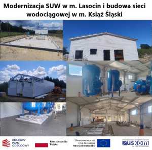 SUW Lasocin i sieć wodociągowa w Książu Śląskim – postęp prac